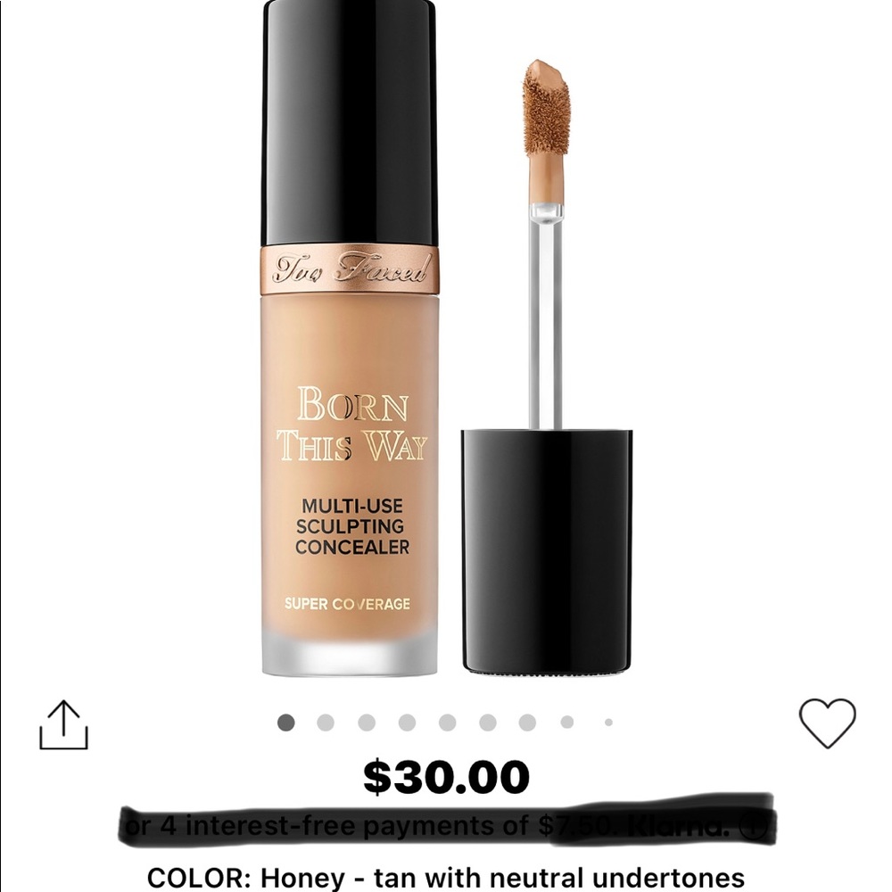 TOO FACED Born This Way Super Coverage Concealer. Color: HONEY